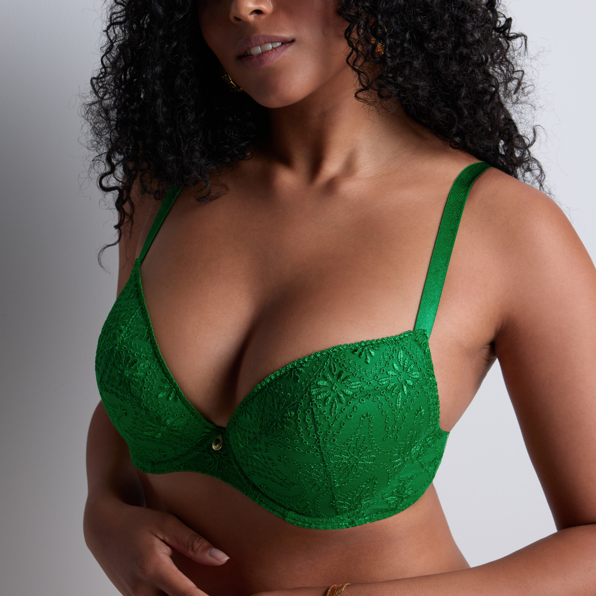 Aubade Losing My Mind Padded Plunge Bra in Green Island