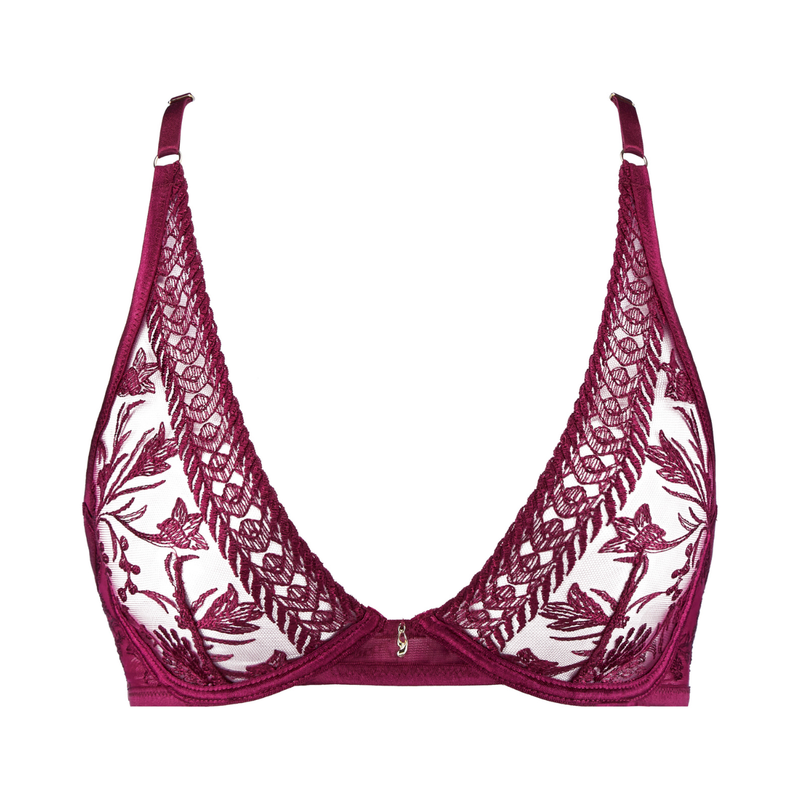 Magnetic Spell Ultra Plunge Triangle Bra in Crimson