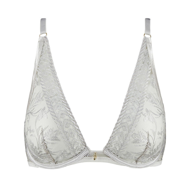 Magnetic Spell Ultra Plunge Triangle Bra in Platinum
