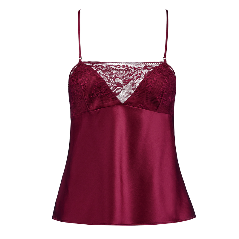 Midnight Whisper Silk Top in Crimson