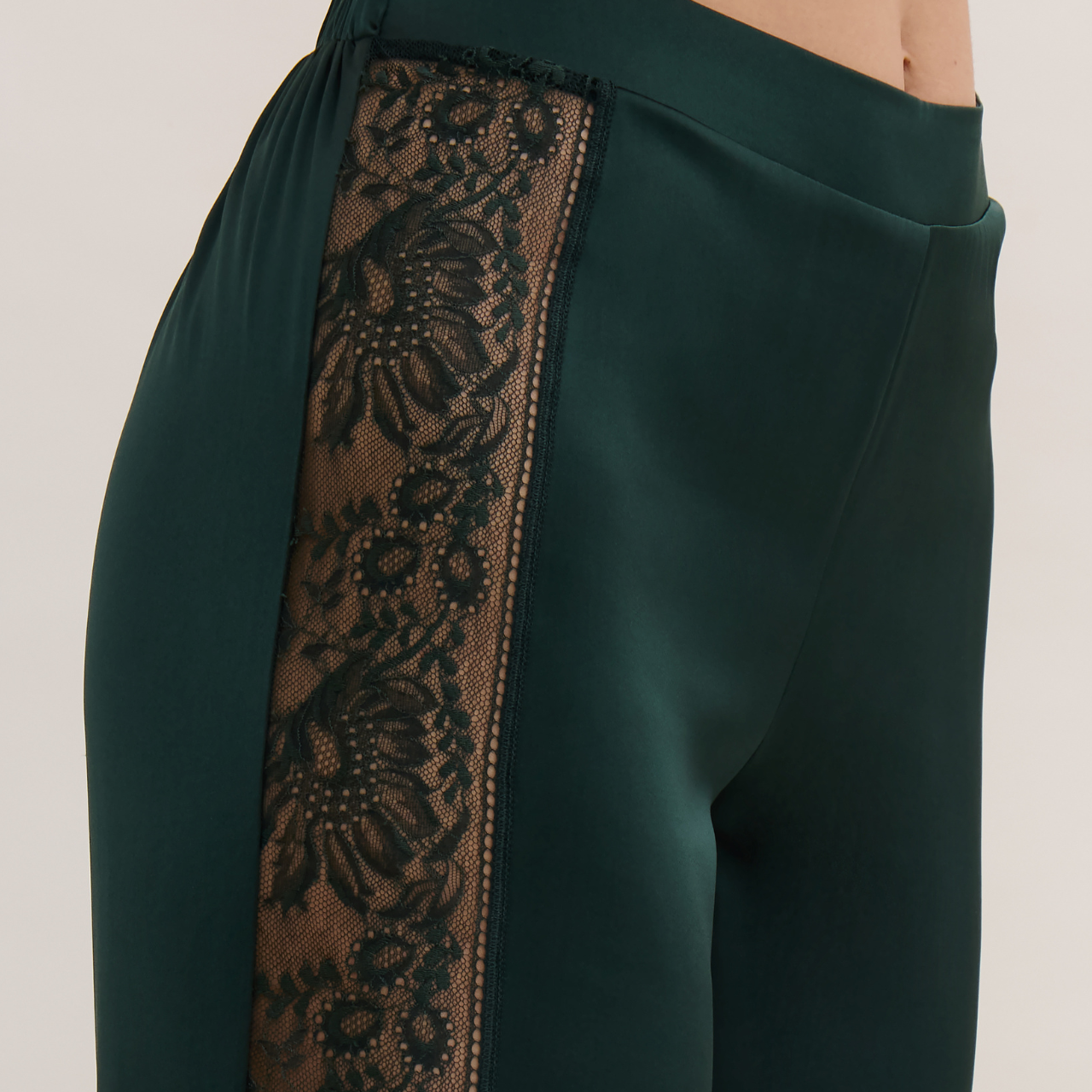 Midnight Whisper Silk Trouser in Mysterious Green