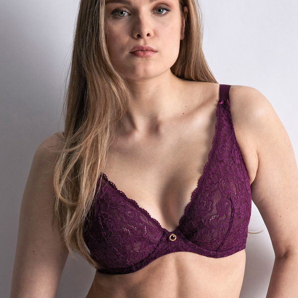 Rosessence Comfort Plunging Triangle Bra in Berry