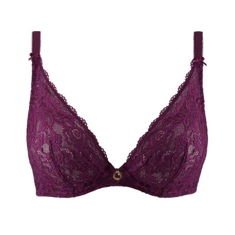 Aubade Rosessence Plunging Triangle Bra in Berry