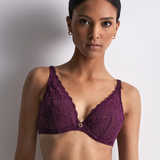 Rosessence Plunging Triangle Bra in Berry