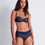 Secret Memories Half Cup Bra in Deep Blue