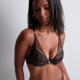 Sound of Heart Scarf Push Up Bra in Dark Garden