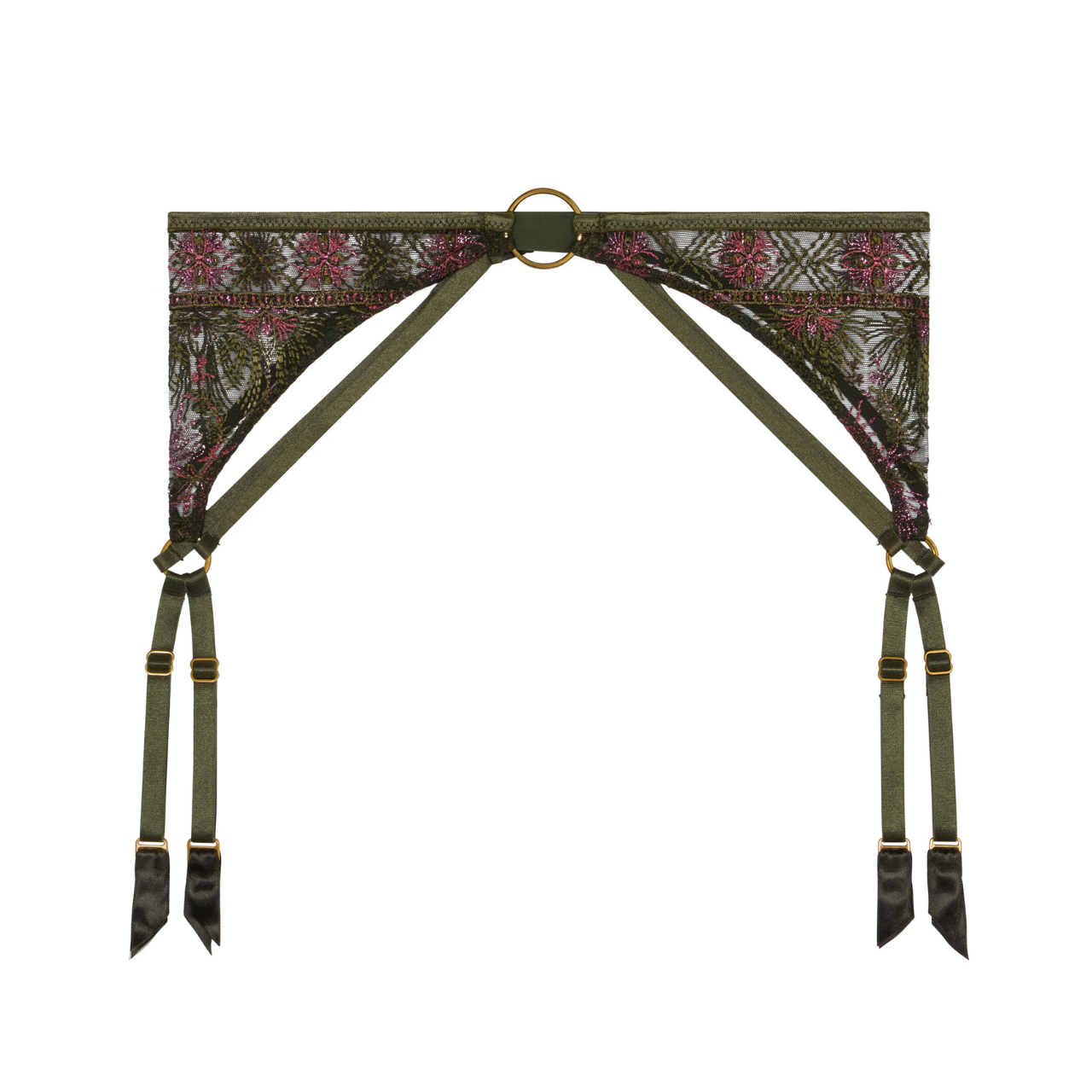 Sound of Heart Suspender Belt in Dark Garden