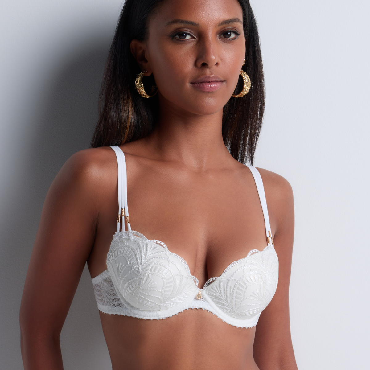 Aubade Vibes Padded Plunge Bra in Pearl Caroline Randell's