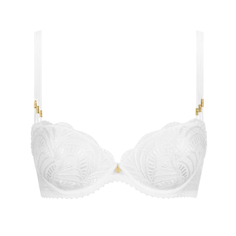 Vibes Padded Plunge Bra in Pearl