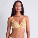 Vibes Underwired Triangle Plunge Bra in Lemonade
