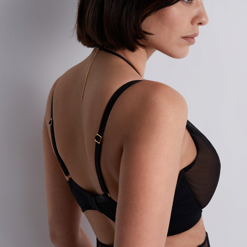 Sumptuous Waves Underwired Triangle Bra in Smoky Attraction