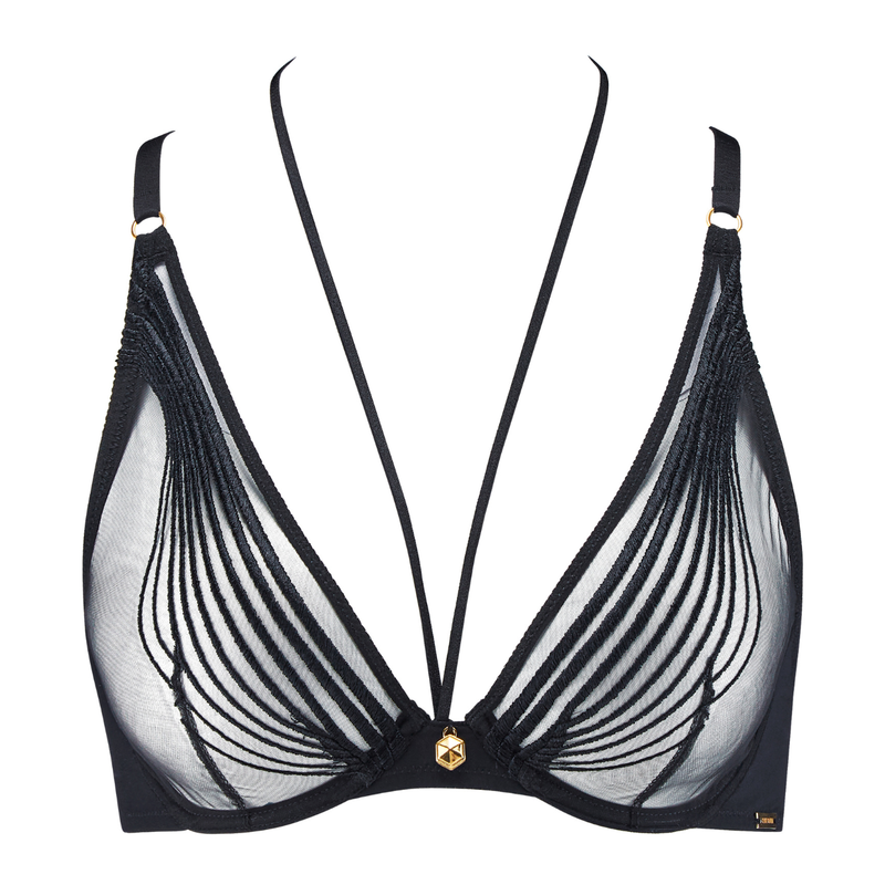 Sumptuous Waves Underwired Triangle Bra in Smoky Attraction