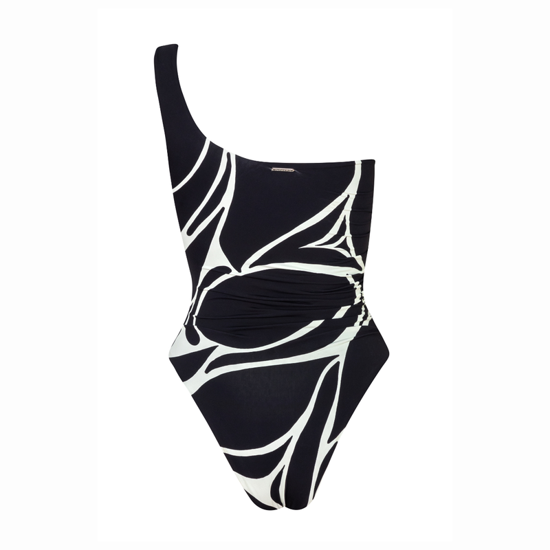 Porto One Piece Swimsuit in Black/White