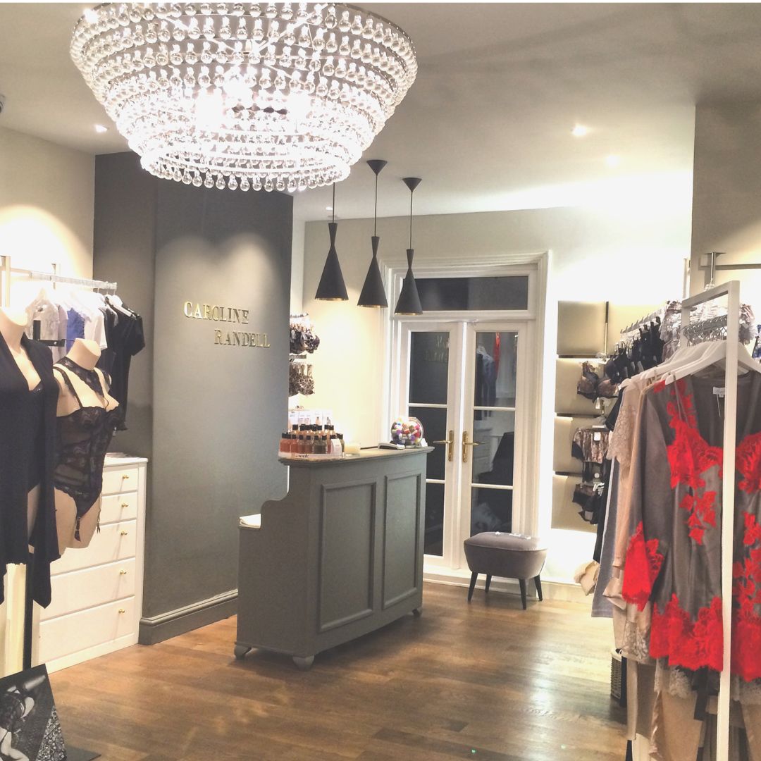 Caroline Randell Lingerie Boutique Image of Luxury boutique inside.