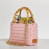Meteora Pontova Rose Crochet Bamboo Handle Bag