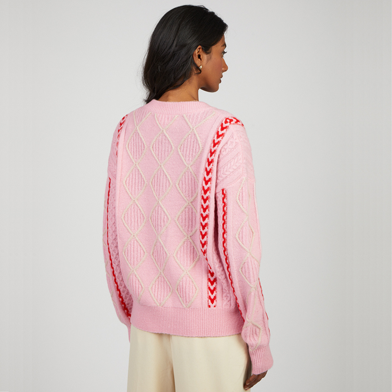 Ensley Pastel Pink Wool Cashmere Cardigan