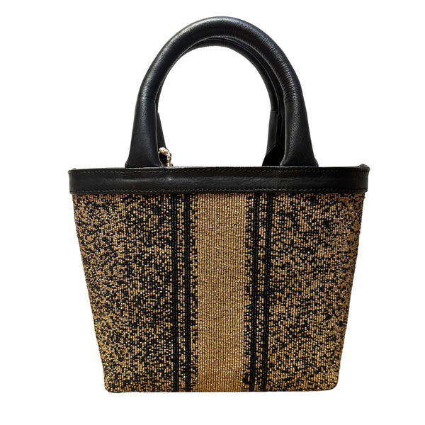 Saint Tropez Small Beaded Gold Black Bag