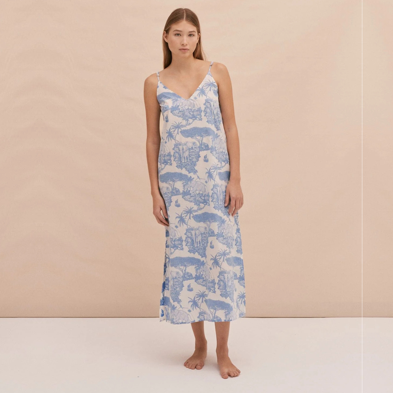 Slip Nightie in Loxodonta Blue