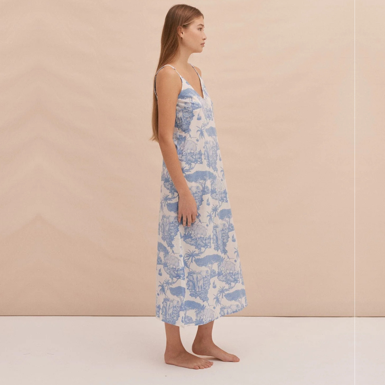 Slip Nightie in Loxodonta Blue
