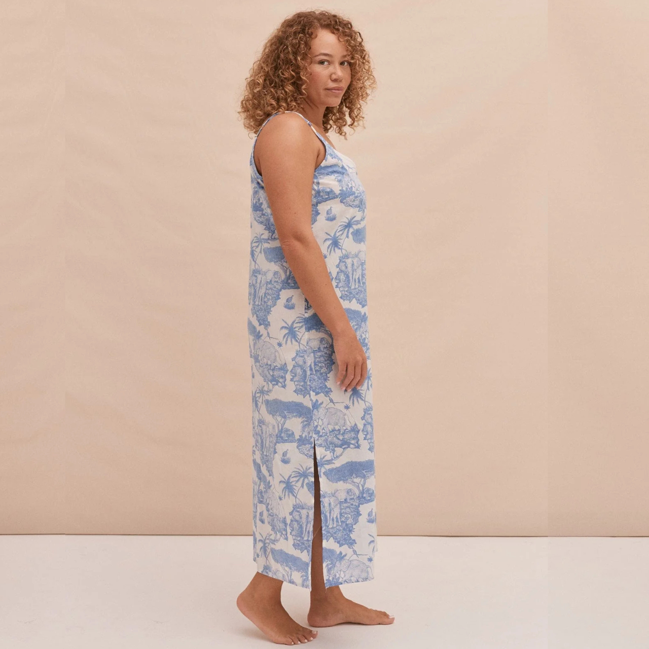 Slip Nightie in Loxodonta Blue