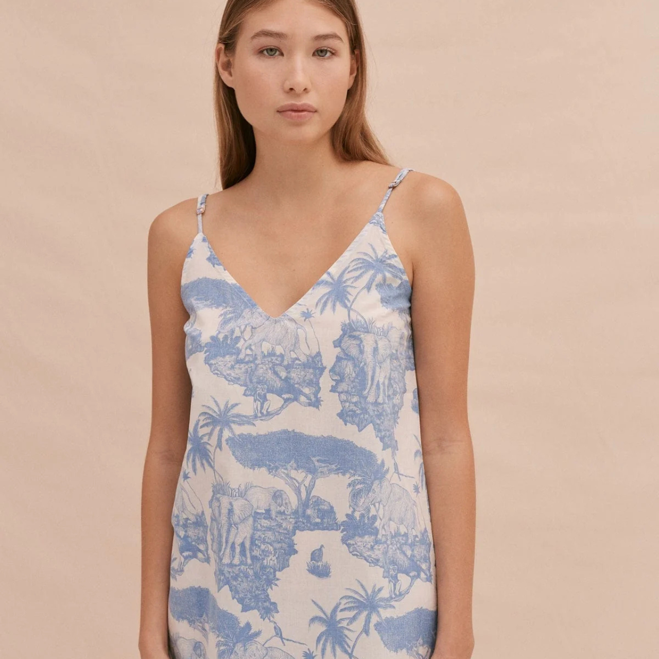 Slip Nightie in Loxodonta Blue