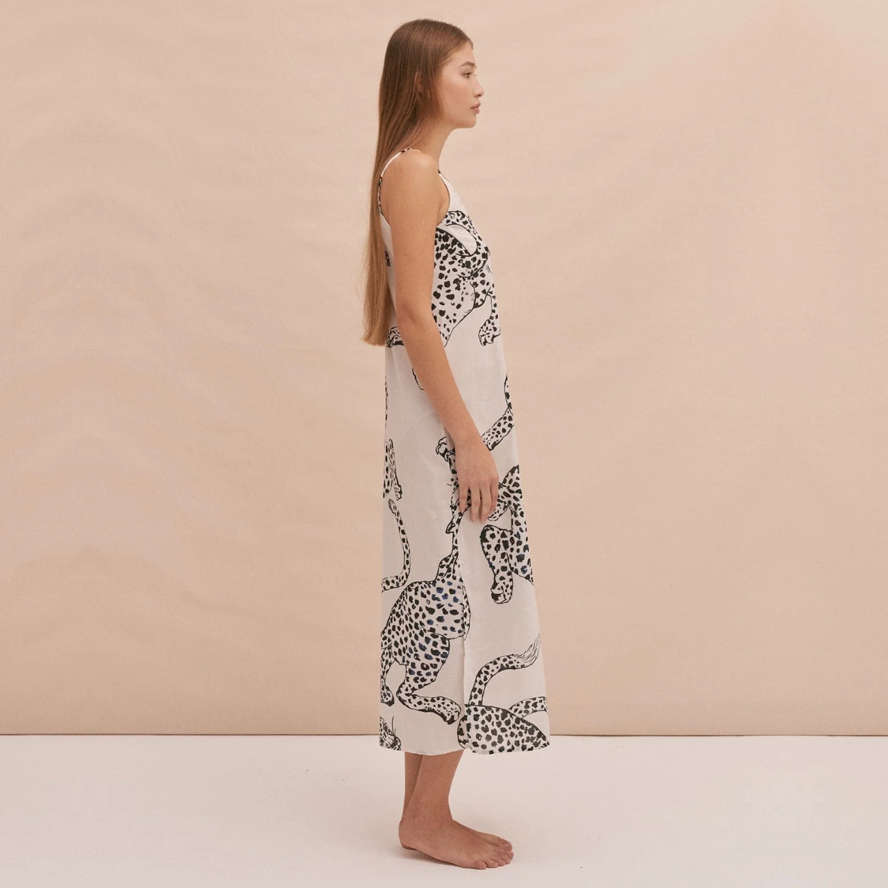 Slip Nightie in The Jag Print Cream