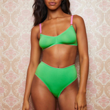 Angie Organic Cotton Bralette in Bright Green