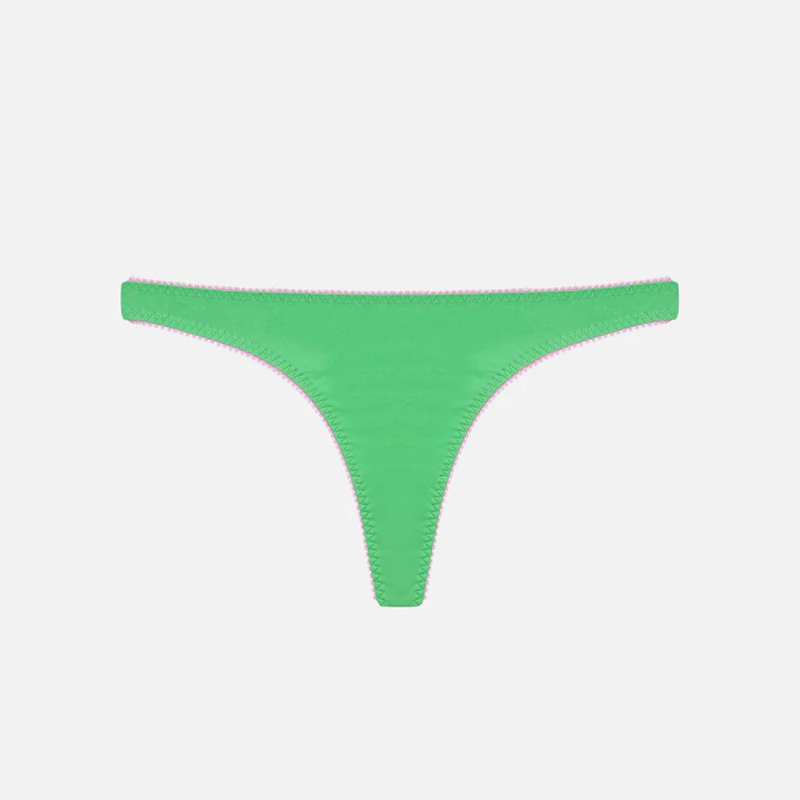Angie Organic Cotton Thong in Bright Green