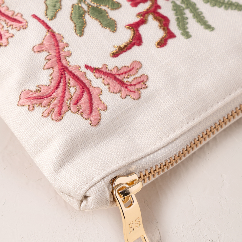 Coral Seahorse Sea Salt Cotton Everyday Pouch