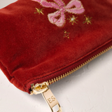 Dazzling Bows Velvet Coin Purse in Rouge