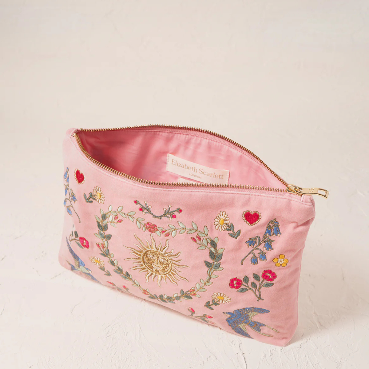 Elizabeth Scarlett Earth Goddess Pink Velvet Everyday Pouch