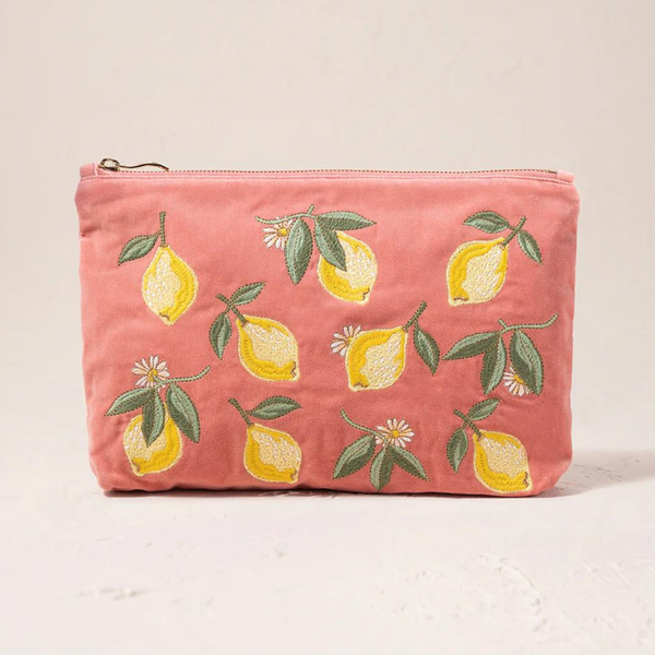 Lemon Blossom Coral Everyday Pouch