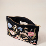 Pressed Flowers Everyday Pouch In Charcoal