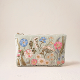 Pressed Flowers Everyday Pouch In Sage