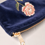 Rose Velvet Coin Purse in Navy
