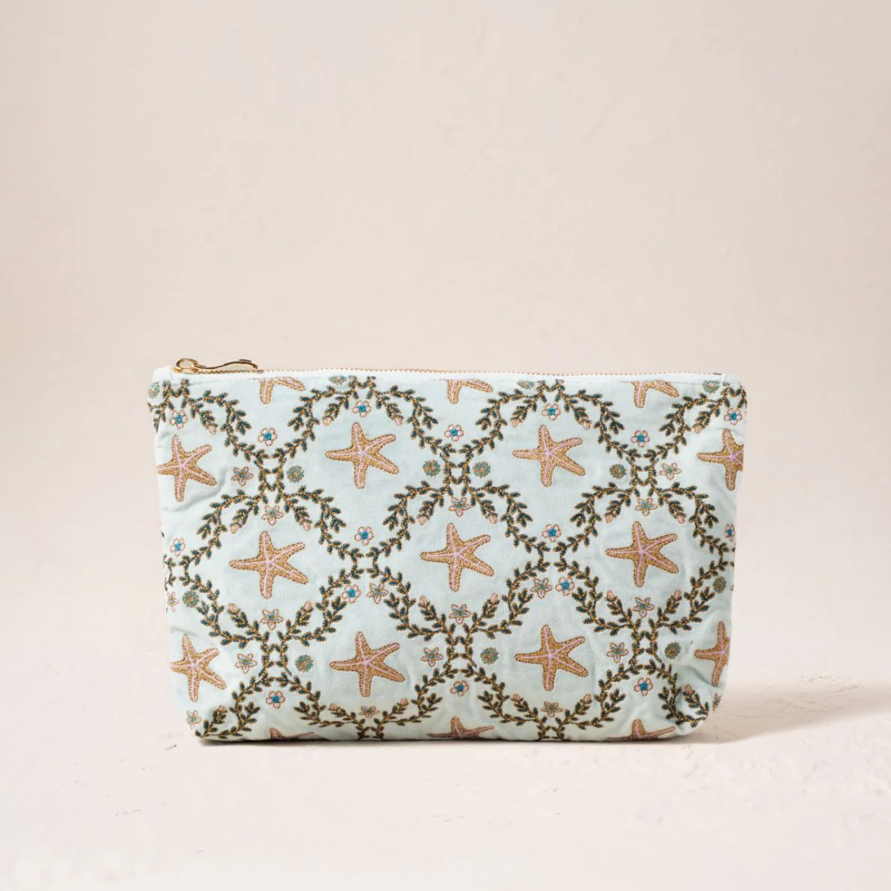 Starfish Garden Velvet Everyday Pouch