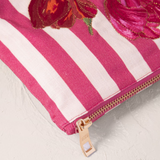 Tulip Stripe Canvas Printed Everyday Pouch in Pink
