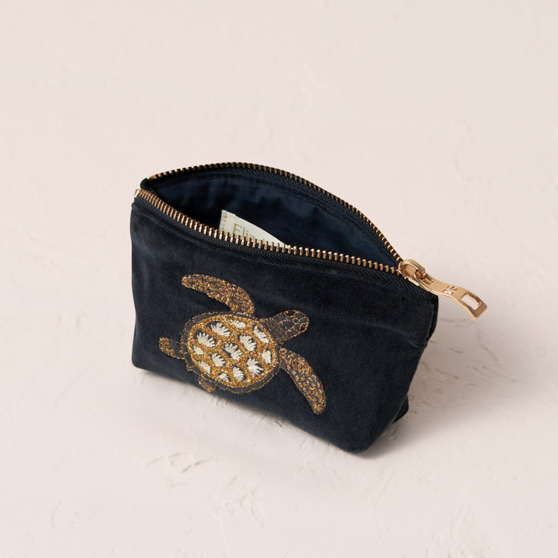 Turtle Conservation Charcoal Coin Purse