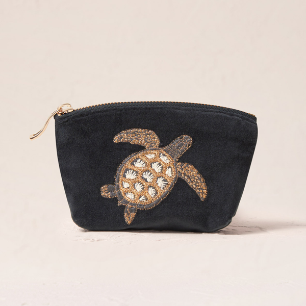Turtle Conservation Charcoal Coin Purse