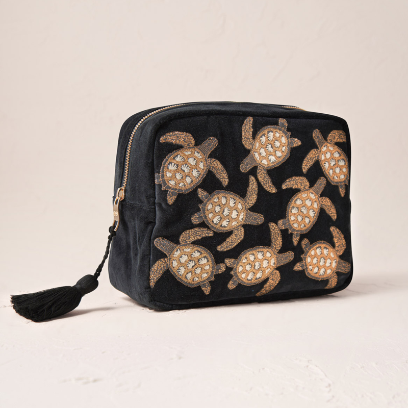 Turtle Conservation Charcoal Wash Bag