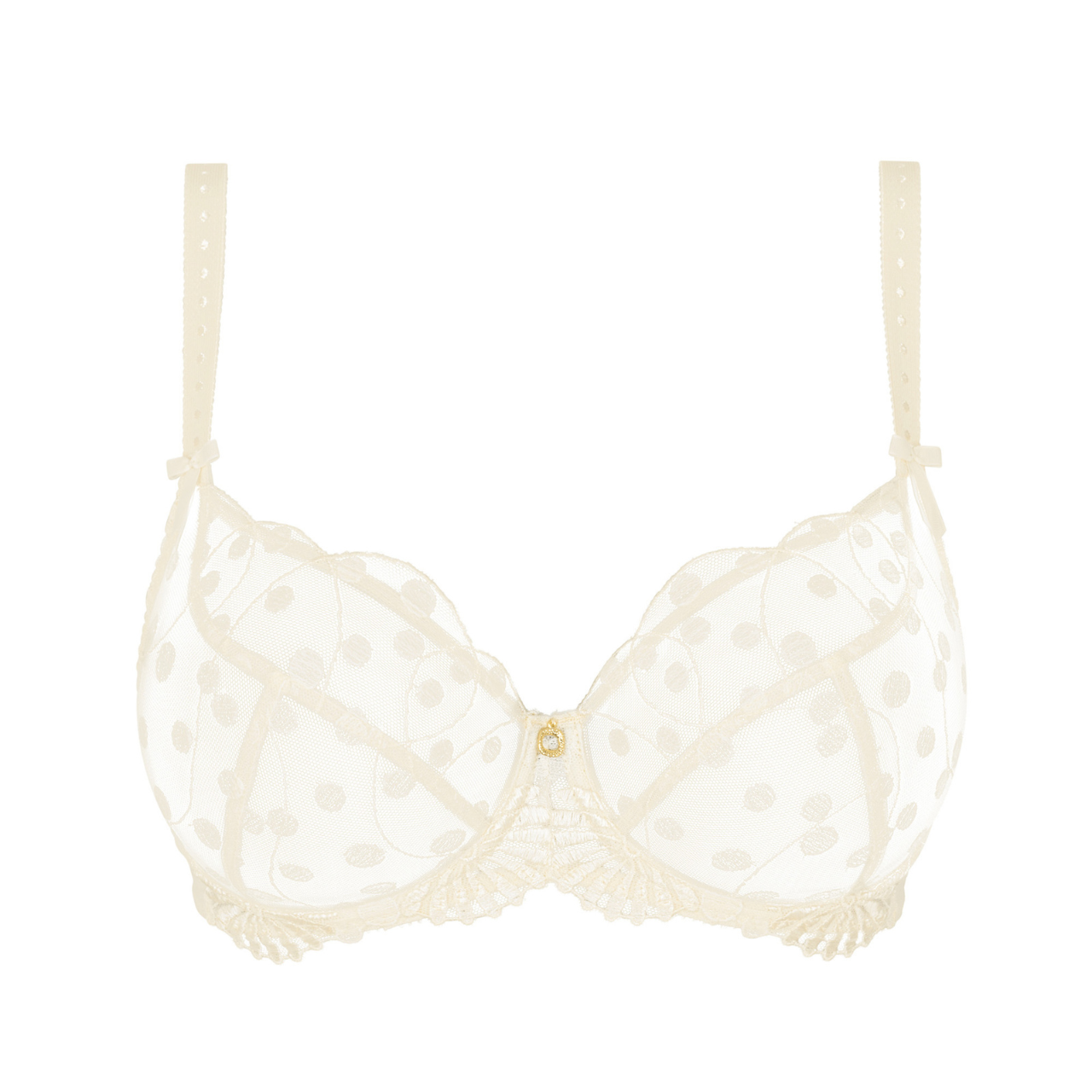 Tess Low Neck Bra in Cream