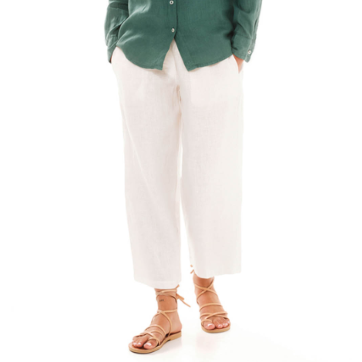 Haris Cotton Cropped Linen Pants | Caroline Randell's SS24 Linen ...