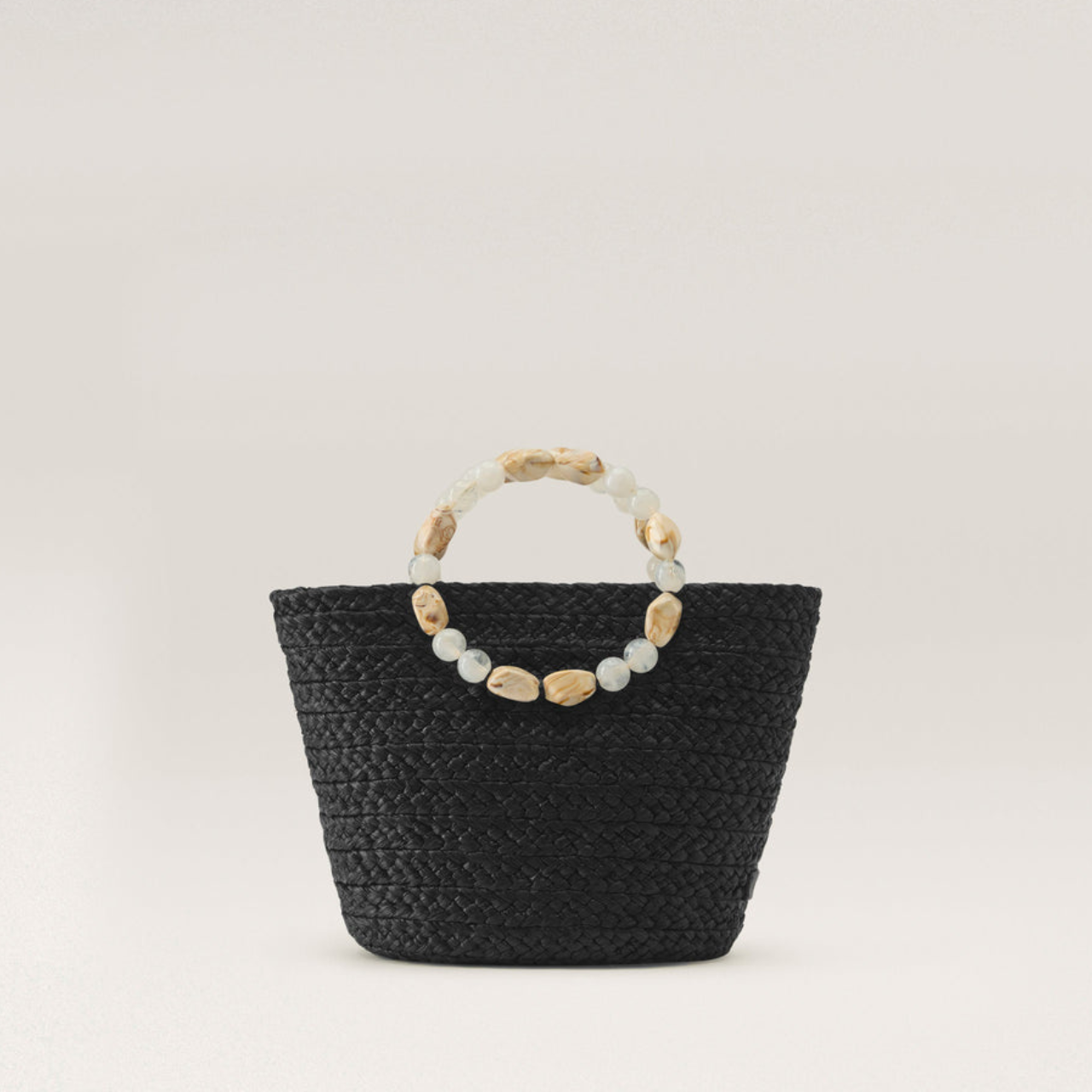 Narce Basket Bag in Charcoal/Natural