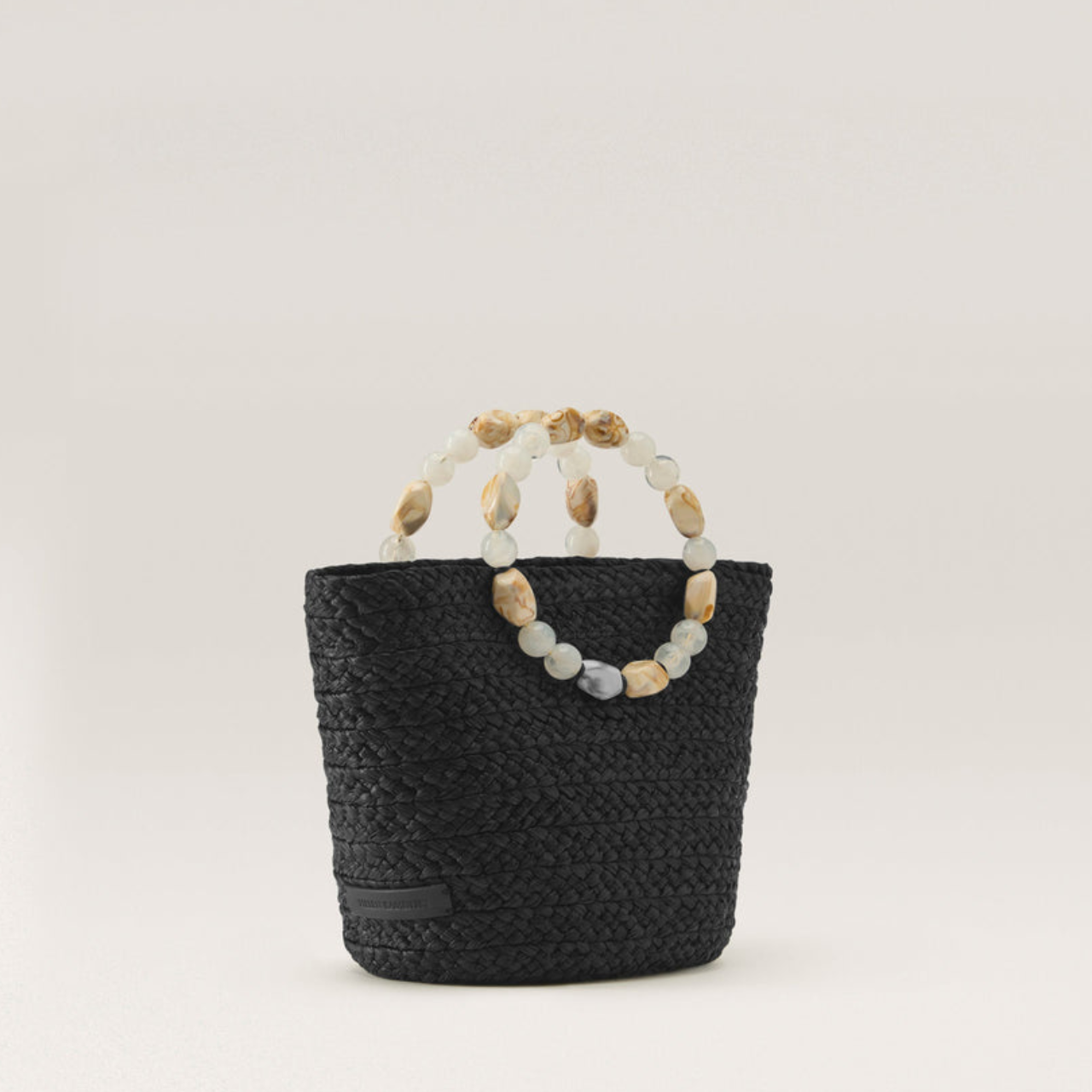 Narce Basket Bag in Charcoal/Natural
