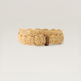 Sara Raffia Crochet Belt in Natural