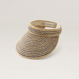 Sunlee Raffia Visor in Natural and Lapis