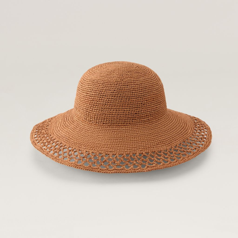 Zuri Raffia Sun Hat in Salmon