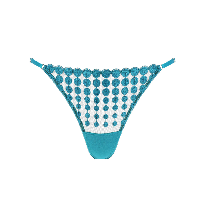 Deco Dots Thong in Turquoise