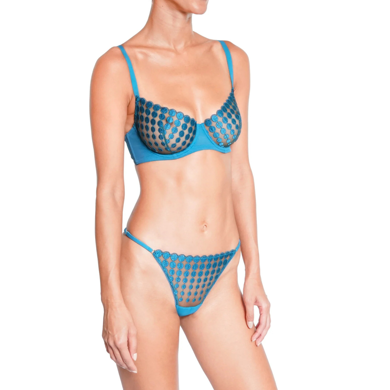 Deco Dots Thong in Turquoise