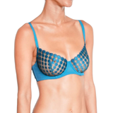 Deco Dots Underwired Bra in Turquoise